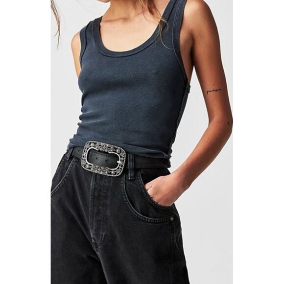 MSRP $48 Free People Soledad Belt Black Free People x We The Free Sola Stud Belt in Black | REVOLVE main image 3